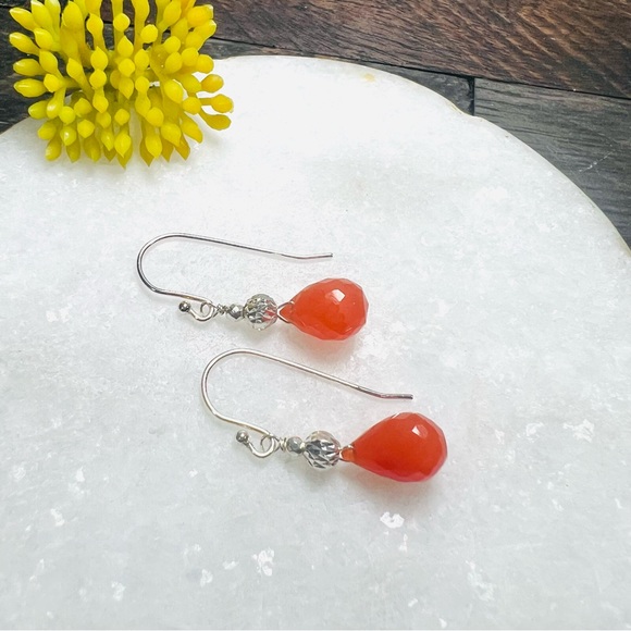 Carnelian Teardrop Earrings - Picture 7 of 11